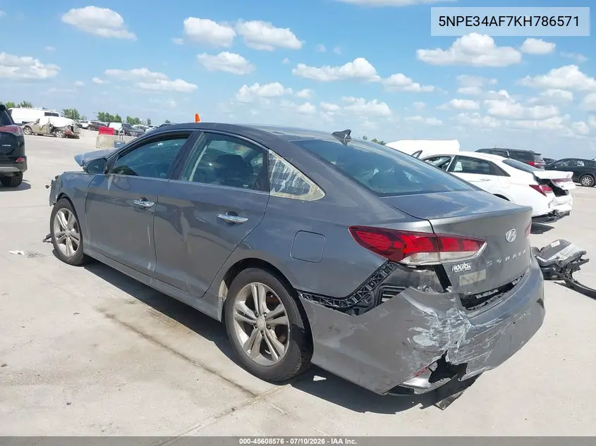 2019 Hyundai Sonata Sel VIN: 5NPE34AF7KH786571 Lot: 45608576