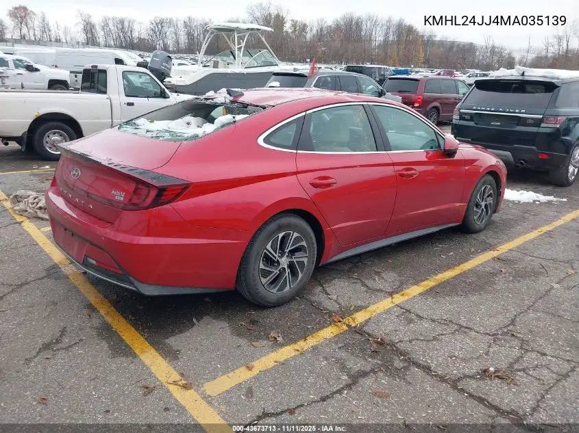 KMHL24JJ4MA035139 2021 Hyundai Sonata Blue