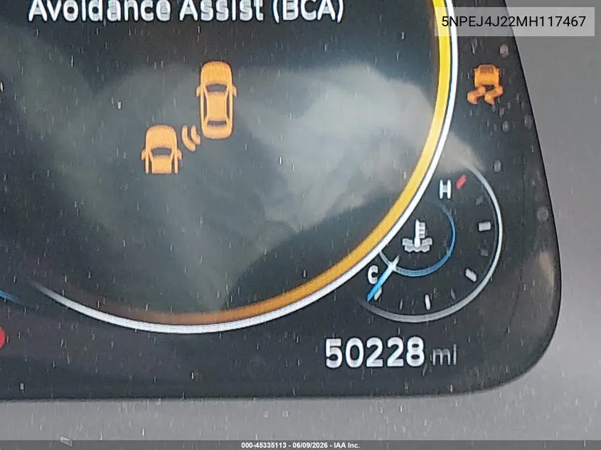 2021 Hyundai Sonata Sel Plus VIN: 5NPEJ4J22MH117467 Lot: 45335113