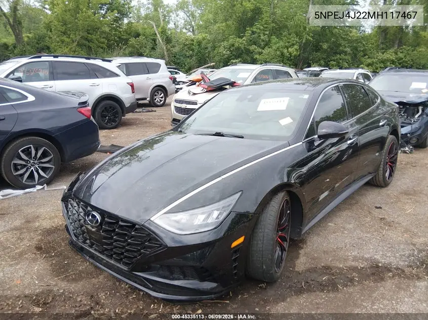 2021 Hyundai Sonata Sel Plus VIN: 5NPEJ4J22MH117467 Lot: 45335113