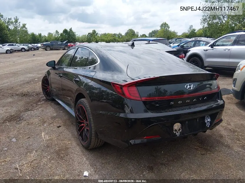 2021 Hyundai Sonata Sel Plus VIN: 5NPEJ4J22MH117467 Lot: 45335113