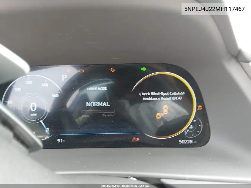 2021 Hyundai Sonata Sel Plus VIN: 5NPEJ4J22MH117467 Lot: 45335113