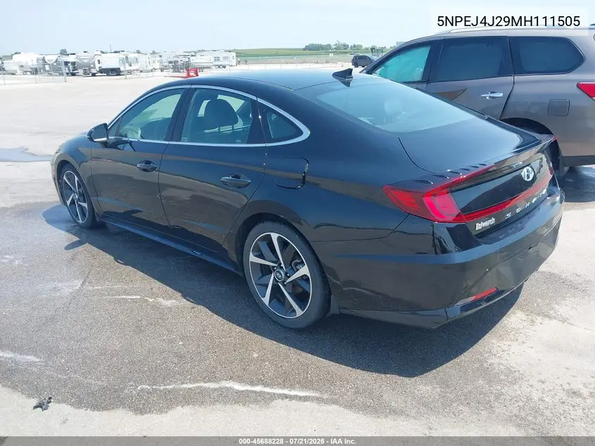 2021 Hyundai Sonata Sel Plus VIN: 5NPEJ4J29MH111505 Lot: 45688228