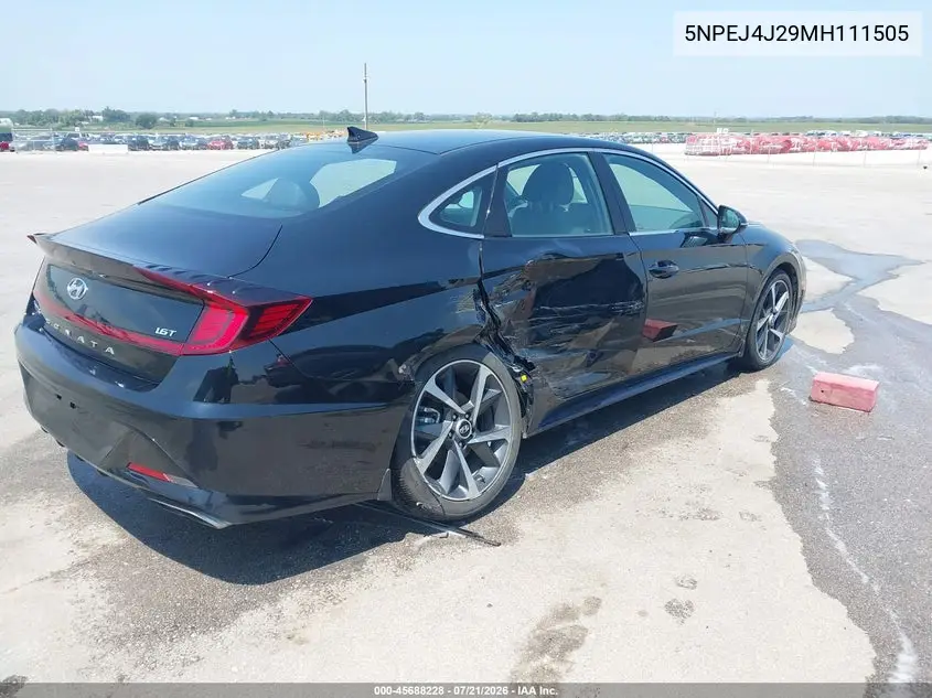 2021 Hyundai Sonata Sel Plus VIN: 5NPEJ4J29MH111505 Lot: 45688228