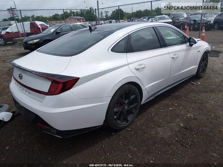 2022 Hyundai Sonata N Line Night Edition VIN: 5NPEK4JC6NH144484 Lot: 45375170