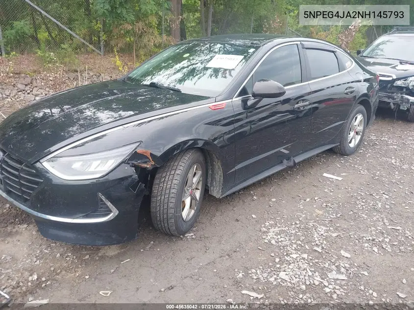 2022 Hyundai Sonata Se VIN: 5NPEG4JA2NH145793 Lot: 45635042
