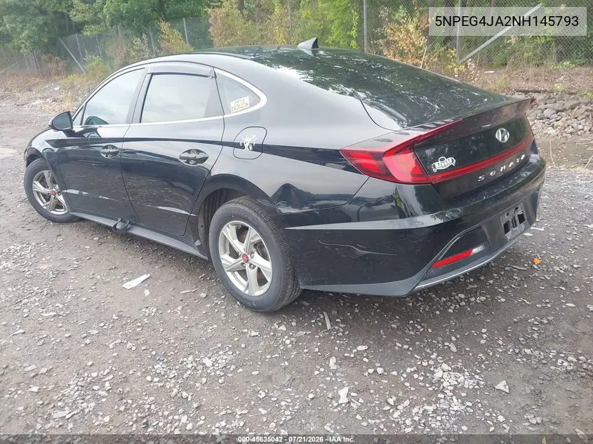 2022 Hyundai Sonata Se VIN: 5NPEG4JA2NH145793 Lot: 45635042