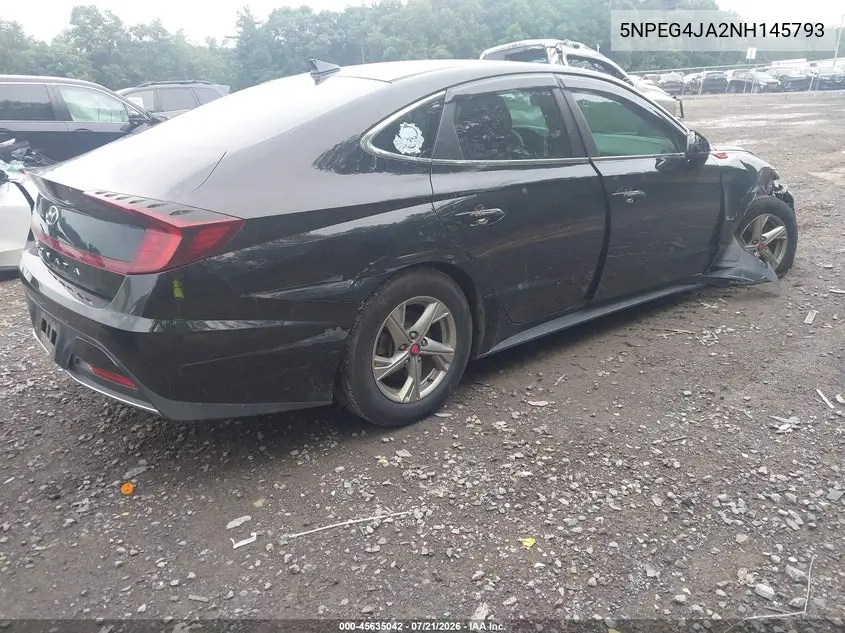 2022 Hyundai Sonata Se VIN: 5NPEG4JA2NH145793 Lot: 45635042