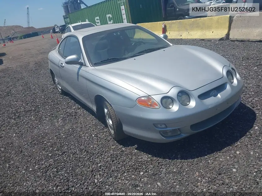 2001 Hyundai Tiburon Base Pkg 1 2 VIN: KMHJG35F81U252602 Lot: 45154680