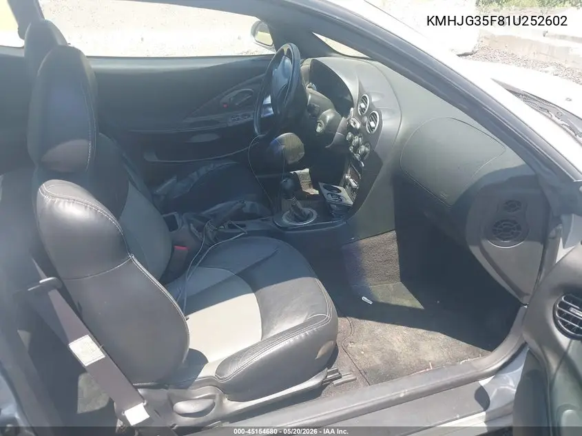 2001 Hyundai Tiburon Base Pkg 1 2 VIN: KMHJG35F81U252602 Lot: 45154680