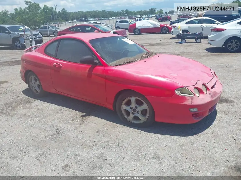 2001 Hyundai Tiburon Base Pkg 1 2 VIN: KMHJG25F71U244971 Lot: 45343019