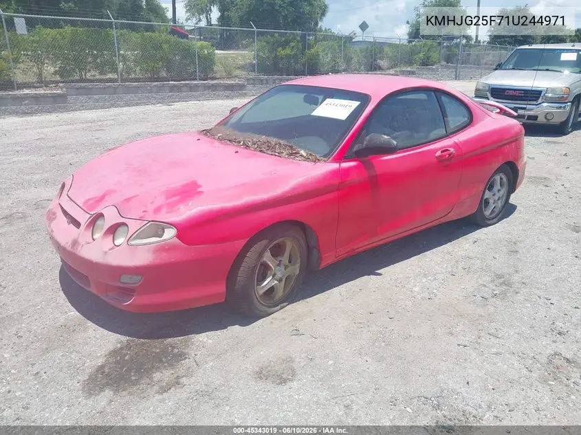 2001 Hyundai Tiburon Base Pkg 1 2 VIN: KMHJG25F71U244971 Lot: 45343019