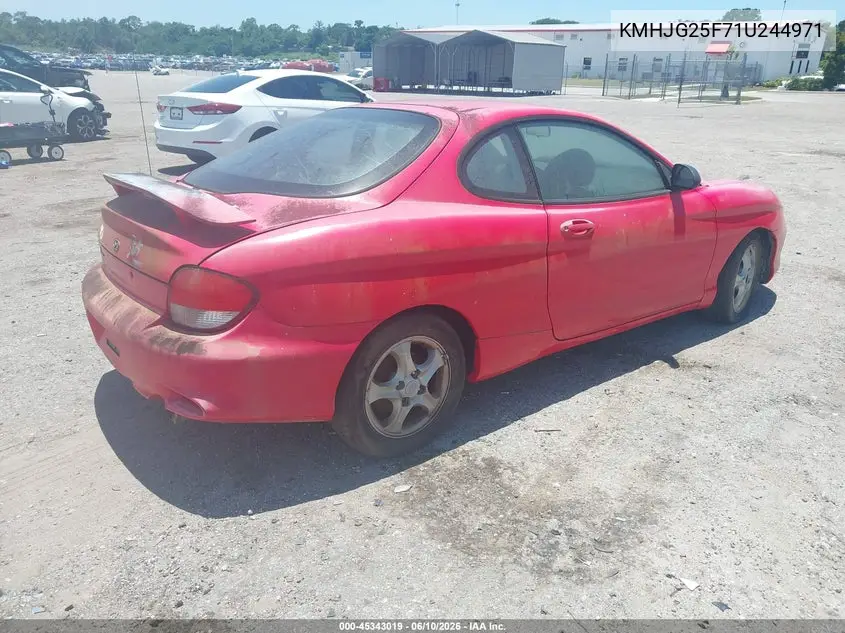 2001 Hyundai Tiburon Base Pkg 1 2 VIN: KMHJG25F71U244971 Lot: 45343019