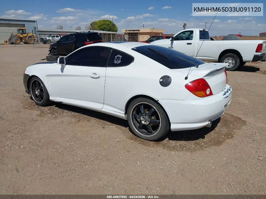 2003 Hyundai Tiburon VIN: KMHHM65D33U091120 Lot: 44927858