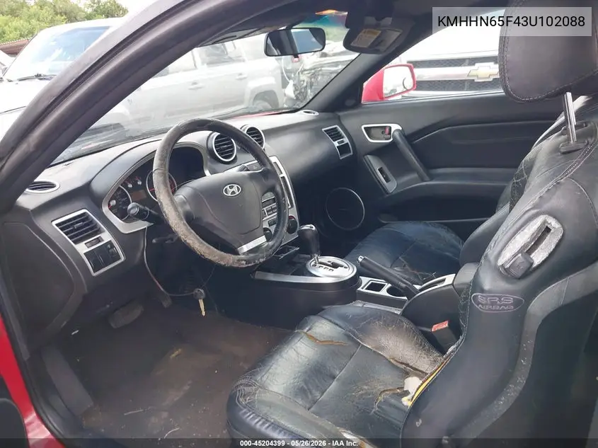 2003 Hyundai Tiburon Gt V6 VIN: KMHHN65F43U102088 Lot: 45204399