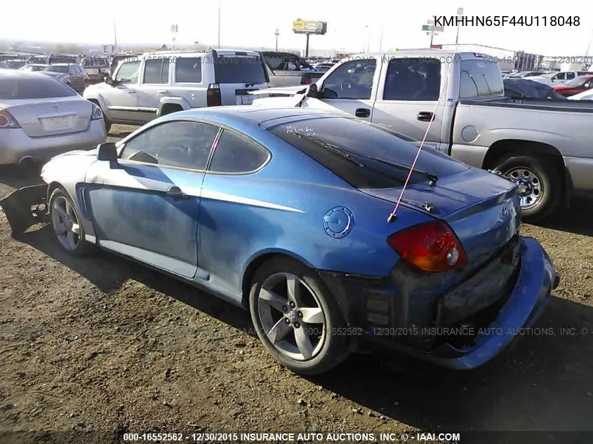 2004 Hyundai Tiburon Gt VIN: KMHHN65F44U118048 Lot: 16552562