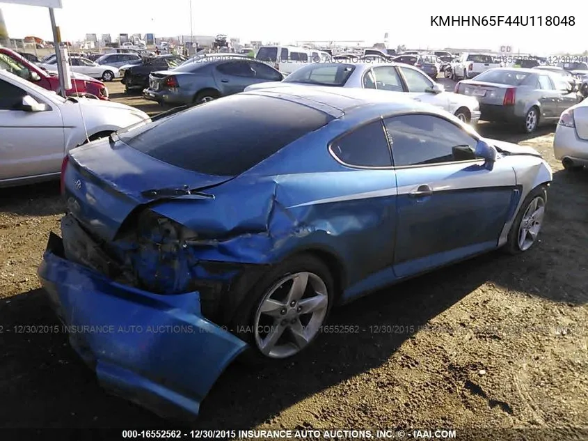 2004 Hyundai Tiburon Gt VIN: KMHHN65F44U118048 Lot: 16552562