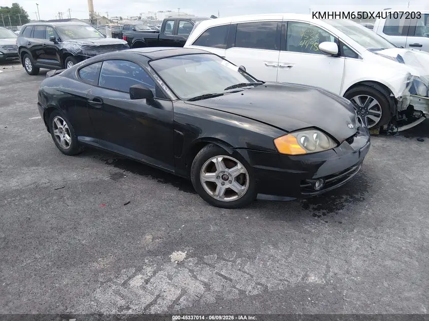 2004 Hyundai Tiburon VIN: KMHHM65DX4U107203 Lot: 45337014