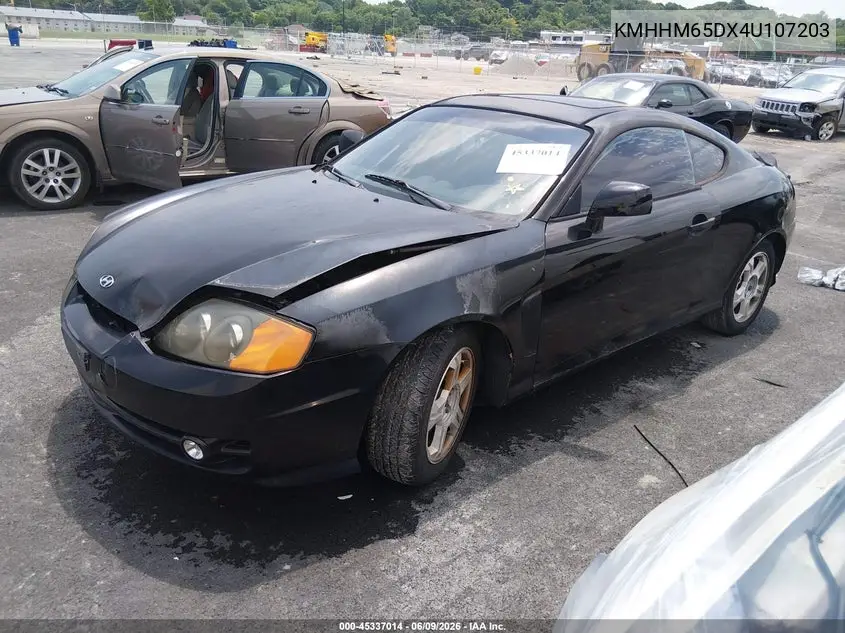 2004 Hyundai Tiburon VIN: KMHHM65DX4U107203 Lot: 45337014
