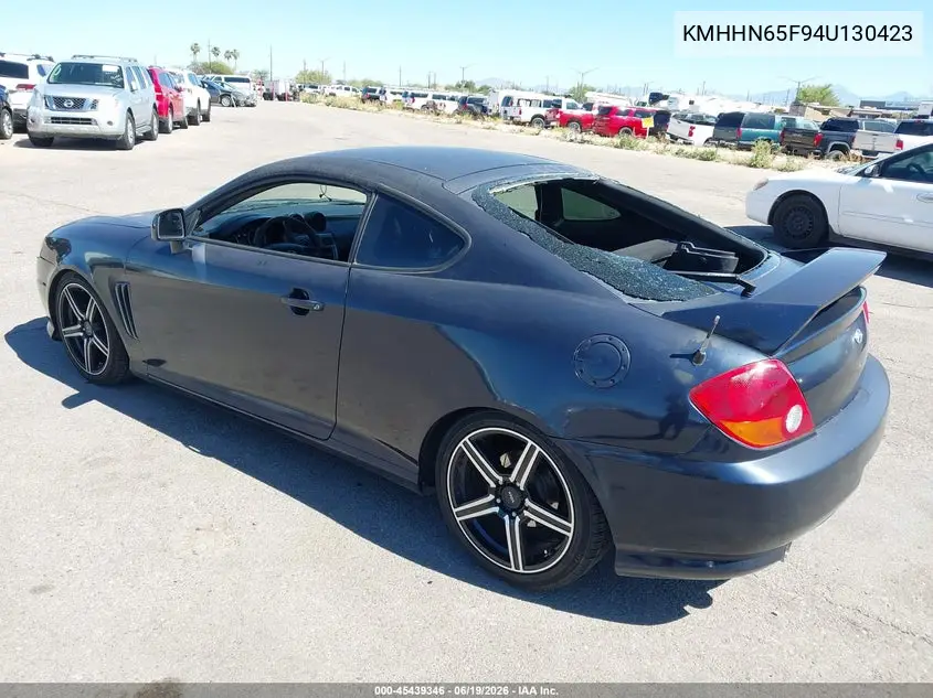 2004 Hyundai Tiburon Gt V6/Gt V6 Special Edition VIN: KMHHN65F94U130423 Lot: 45439346