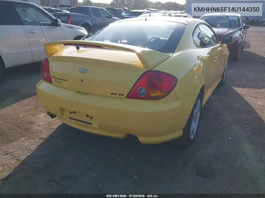 2004 Hyundai Tiburon Gt V6/Gt V6 Special Edition VIN: KMHHN65F14U144350 Lot: 45614946