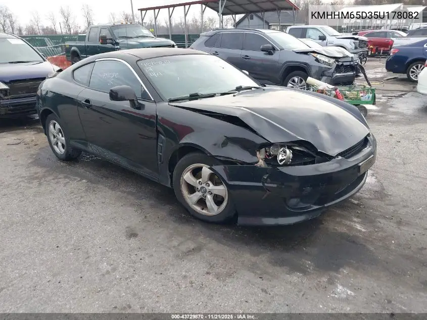 2005 Hyundai Tiburon Gs VIN: KMHHM65D35U178082 Lot: 43729870