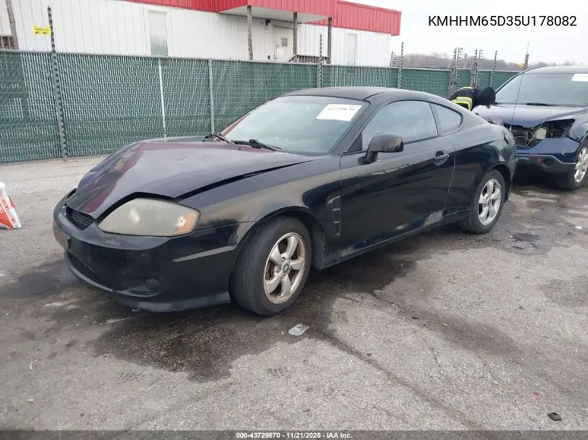 2005 Hyundai Tiburon Gs VIN: KMHHM65D35U178082 Lot: 43729870