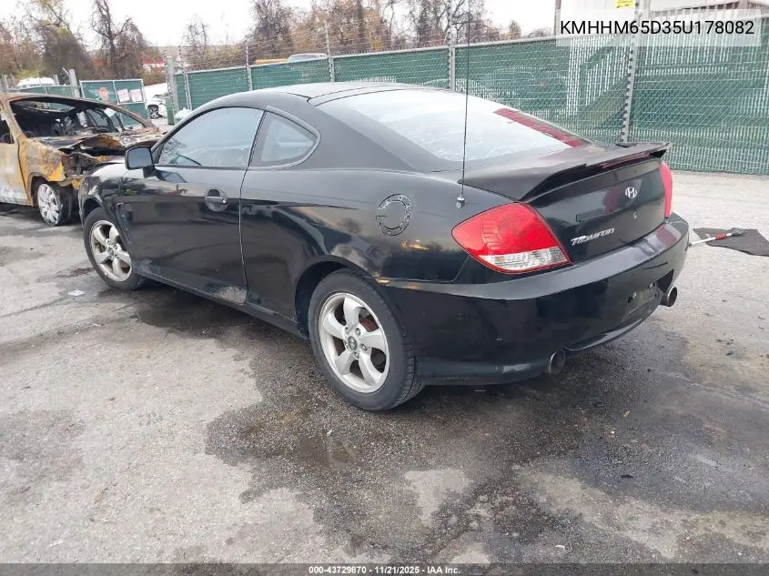 2005 Hyundai Tiburon Gs VIN: KMHHM65D35U178082 Lot: 43729870