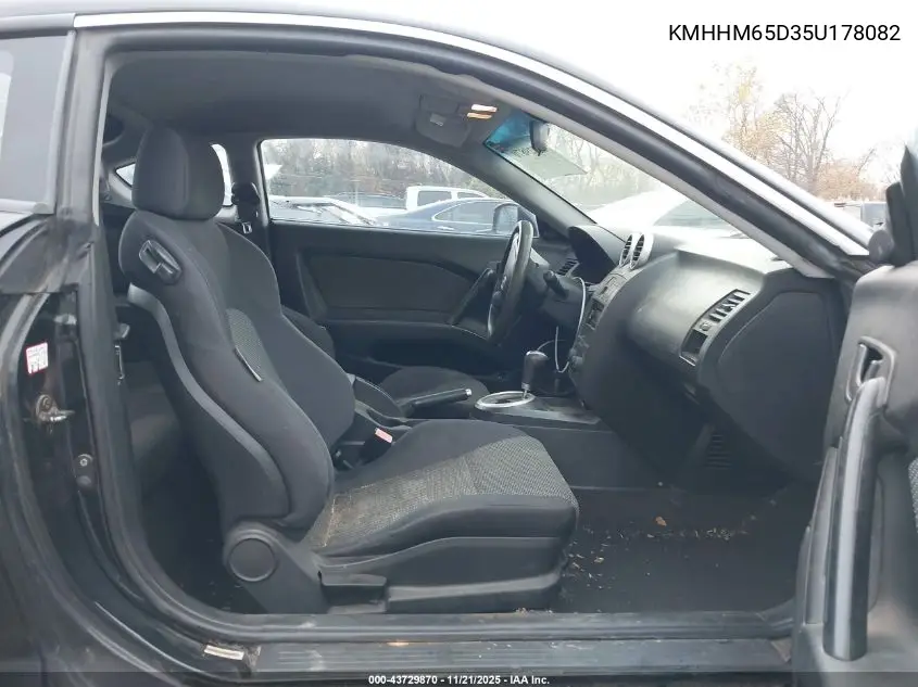 2005 Hyundai Tiburon Gs VIN: KMHHM65D35U178082 Lot: 43729870