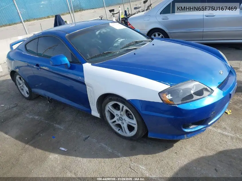 2005 Hyundai Tiburon Gt/Se VIN: KMHHN65F75U167469 Lot: 44269188