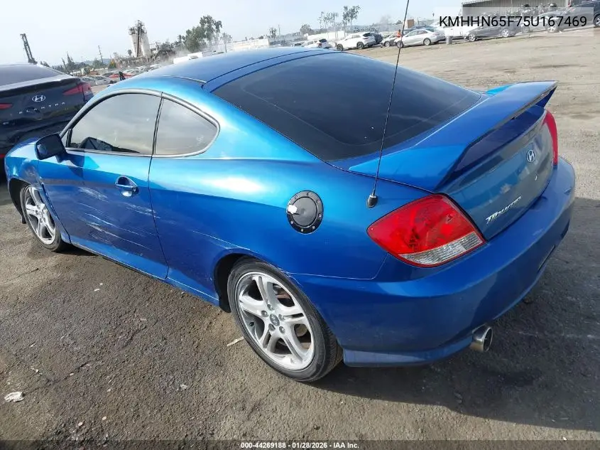 2005 Hyundai Tiburon Gt/Se VIN: KMHHN65F75U167469 Lot: 44269188