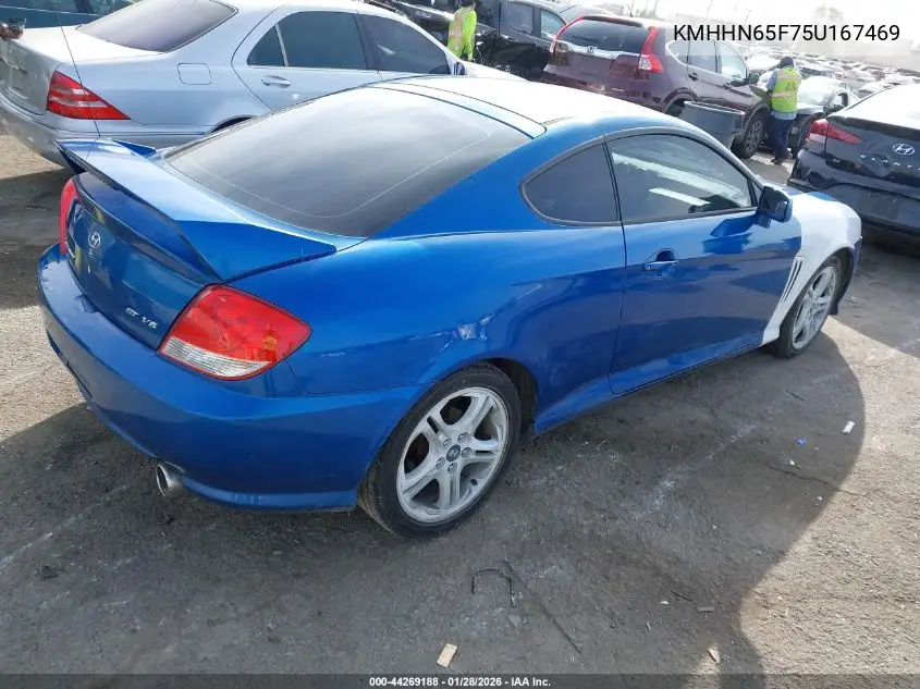 2005 Hyundai Tiburon Gt/Se VIN: KMHHN65F75U167469 Lot: 44269188