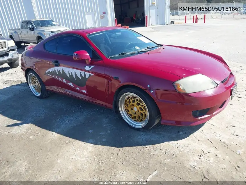 2005 Hyundai Tiburon Gs VIN: KMHHM65D95U181861 Lot: 44617164
