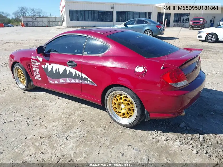 2005 Hyundai Tiburon Gs VIN: KMHHM65D95U181861 Lot: 44617164