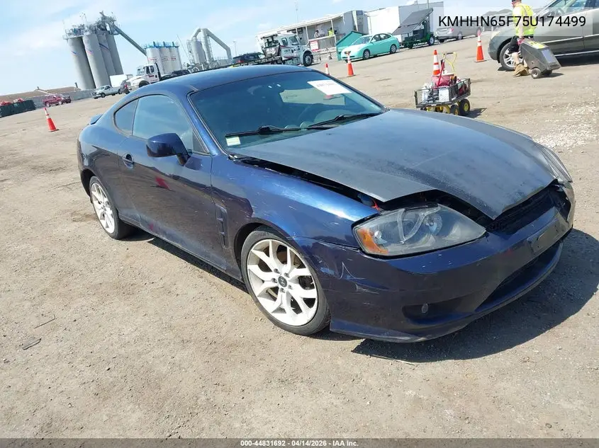 2005 Hyundai Tiburon Gt/Se VIN: KMHHN65F75U174499 Lot: 44831692