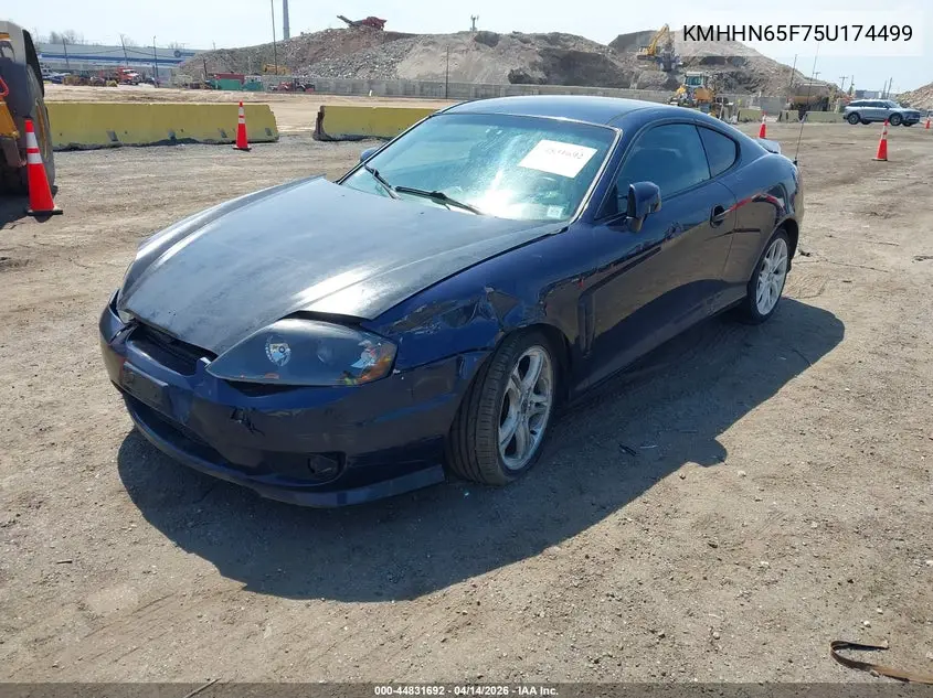 2005 Hyundai Tiburon Gt/Se VIN: KMHHN65F75U174499 Lot: 44831692