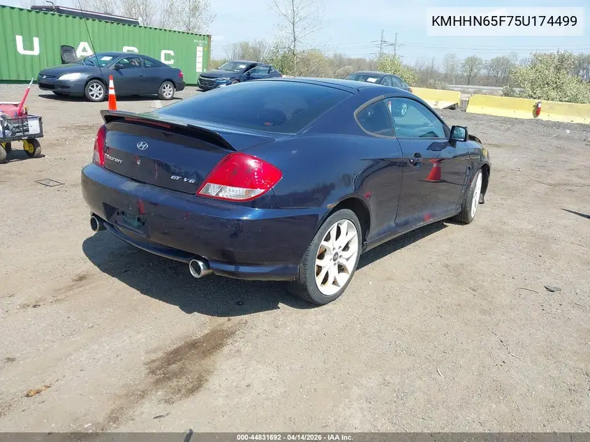 2005 Hyundai Tiburon Gt/Se VIN: KMHHN65F75U174499 Lot: 44831692