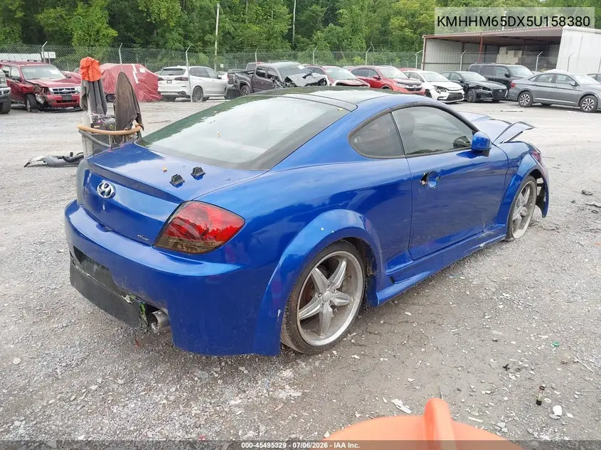 2005 Hyundai Tiburon Gs VIN: KMHHM65DX5U158380 Lot: 45495329