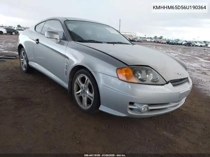 2006 Hyundai Tiburon Gs VIN: KMHHM65D56U190364 Lot: 44119180