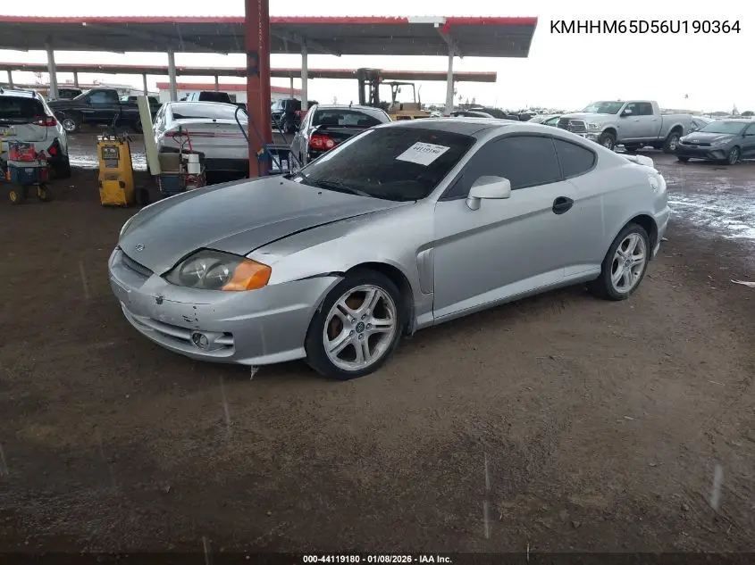 2006 Hyundai Tiburon Gs VIN: KMHHM65D56U190364 Lot: 44119180