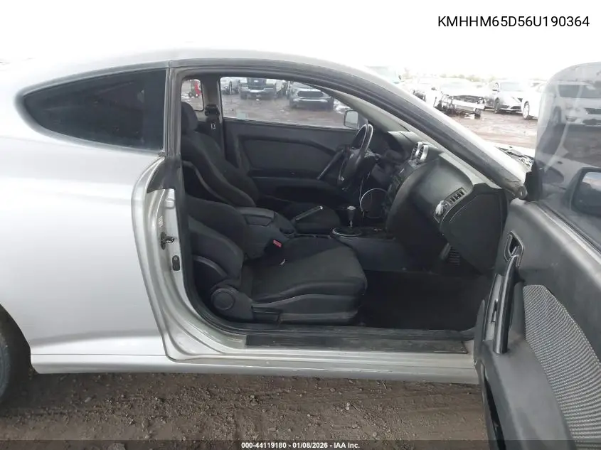 2006 Hyundai Tiburon Gs VIN: KMHHM65D56U190364 Lot: 44119180