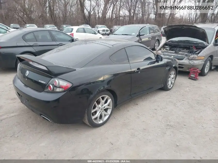 2008 Hyundai Tiburon Gt/Gt Limited/Se VIN: KMHHN66F88U286652 Lot: 44225821