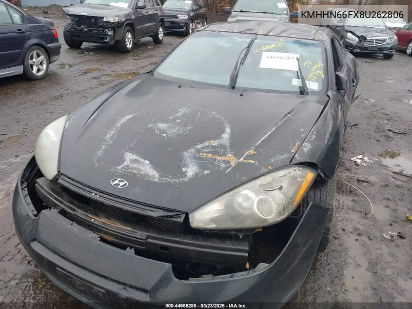 2008 Hyundai Tiburon Gt/Gt Limited/Se VIN: KMHHN66FX8U262806 Lot: 44666285