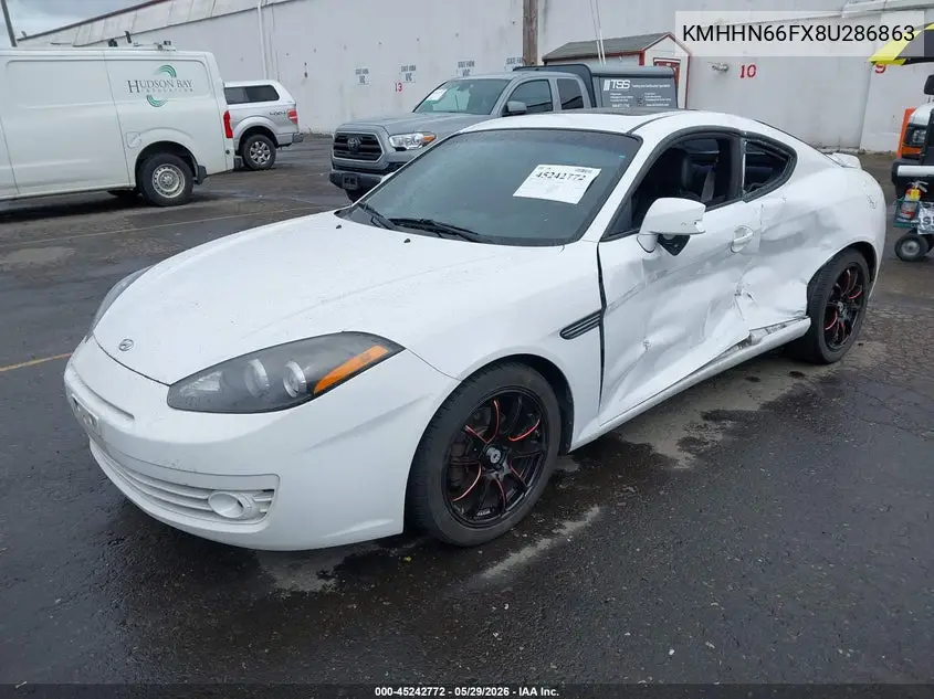 2008 Hyundai Tiburon Gt/Gt Limited/Se VIN: KMHHN66FX8U286863 Lot: 45242772