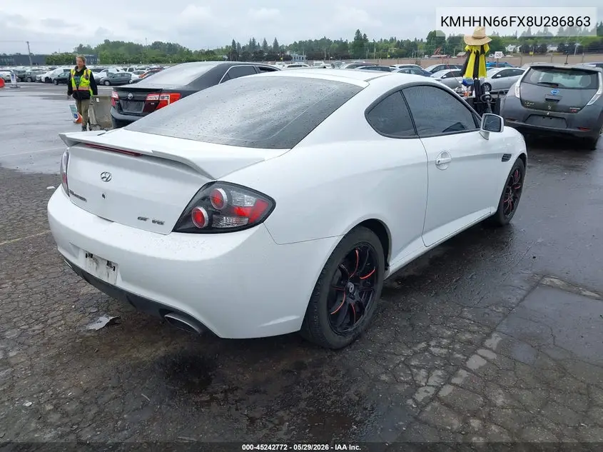 2008 Hyundai Tiburon Gt/Gt Limited/Se VIN: KMHHN66FX8U286863 Lot: 45242772