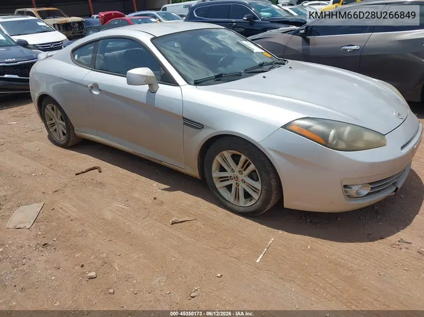 2008 Hyundai Tiburon Gs VIN: KMHHM66D28U266849 Lot: 45350173