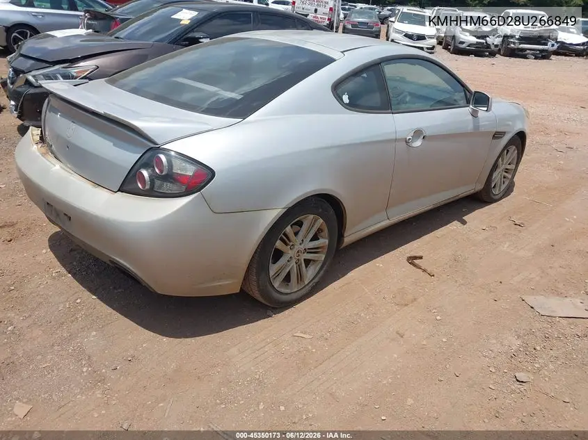 2008 Hyundai Tiburon Gs VIN: KMHHM66D28U266849 Lot: 45350173