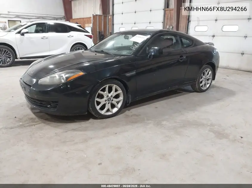 2008 Hyundai Tiburon Gt/Gt Limited/Se VIN: KMHHN66FX8U294266 Lot: 45478087