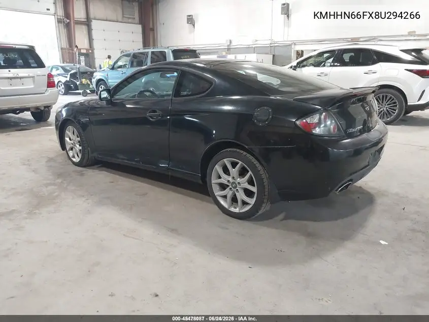 2008 Hyundai Tiburon Gt/Gt Limited/Se VIN: KMHHN66FX8U294266 Lot: 45478087