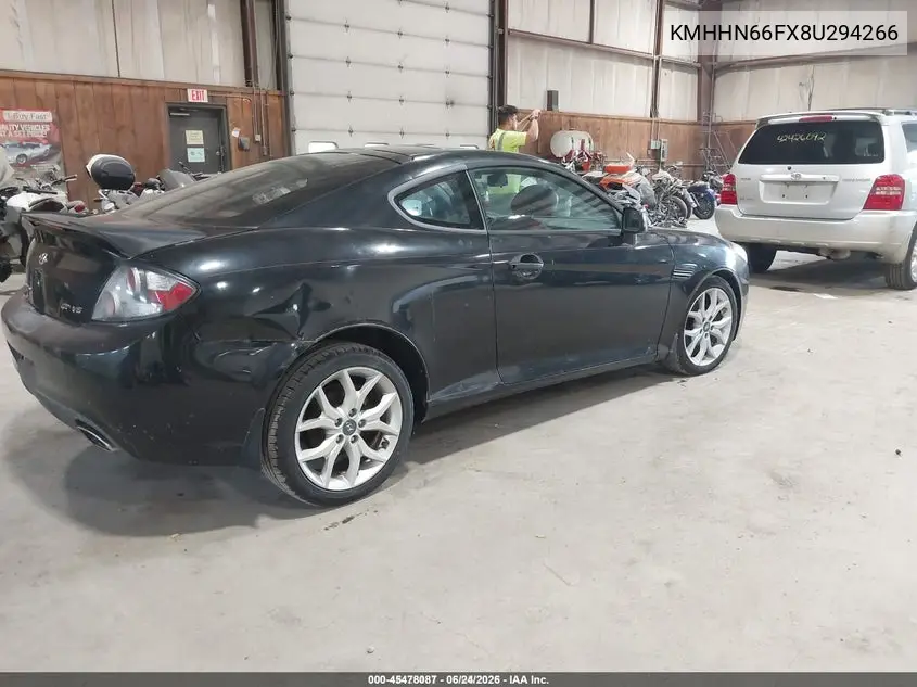 2008 Hyundai Tiburon Gt/Gt Limited/Se VIN: KMHHN66FX8U294266 Lot: 45478087